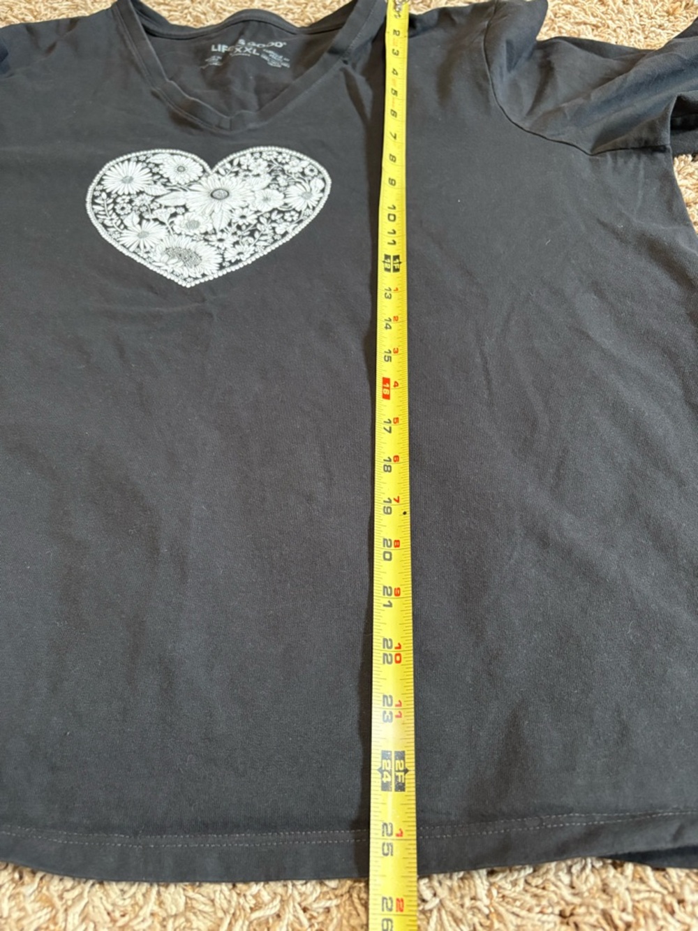 Life is Good Women's Flowerful Love Long Sleeve Crusher Vee Size XXXL 100%cotton - Picture 7 of 8